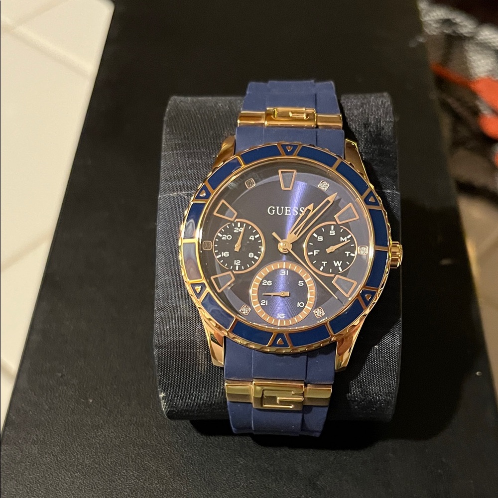 Guess Navy and Gold Chronograph Watch
